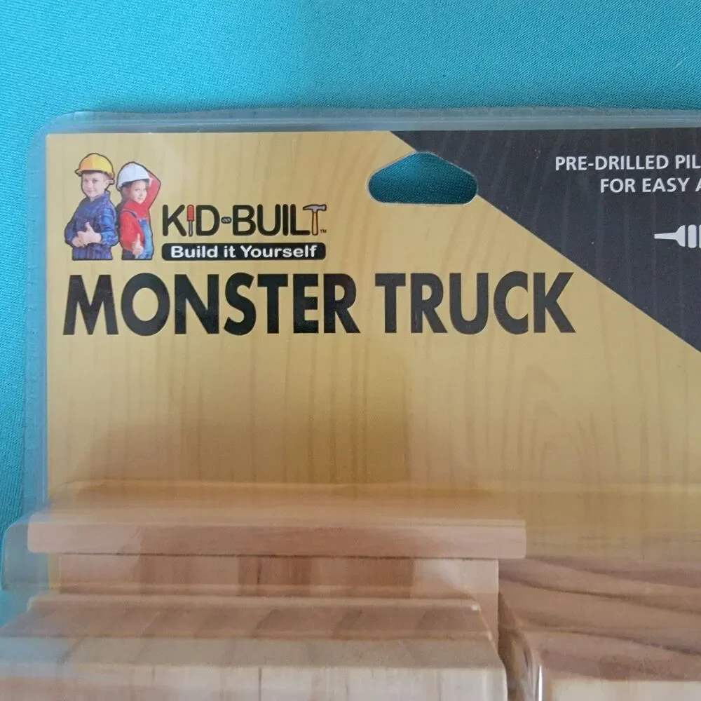 Kid-Built Monster Truck Build-It-Yourself Wooden Toy Kit Stickers
